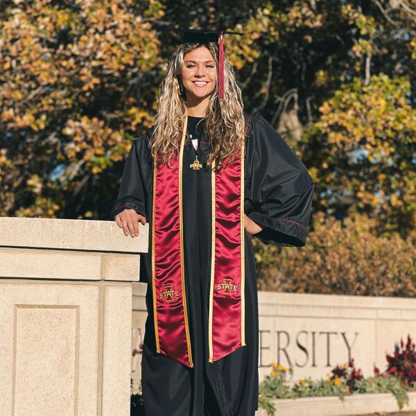 Cardinal & Gold I-State Graduation Stole